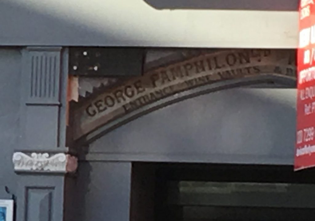 George Pampilons name in arch