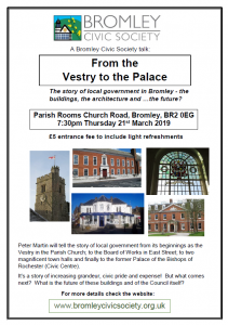 from the vestry to the palace (and where next?) - Peter's talk on Thursday