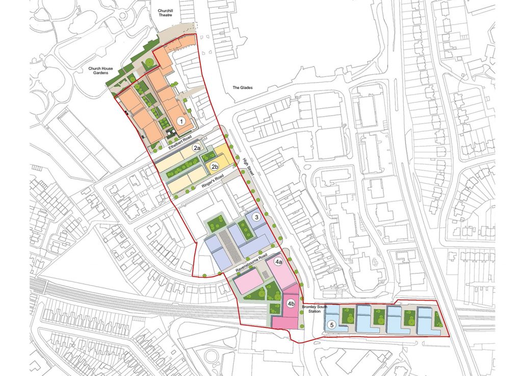 plan 12 tower blocks down whole of one side of the high street