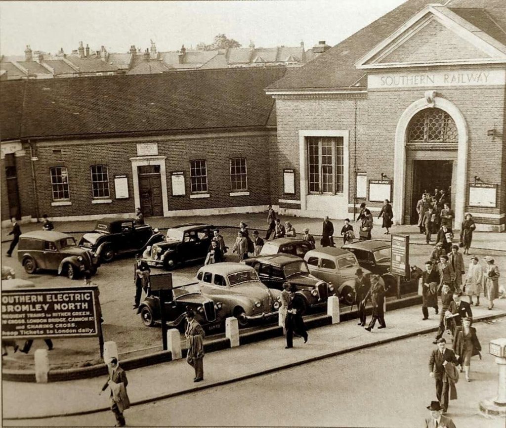 station yard with classical buildings on two sides