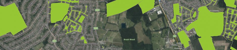satellite view with lime green patches